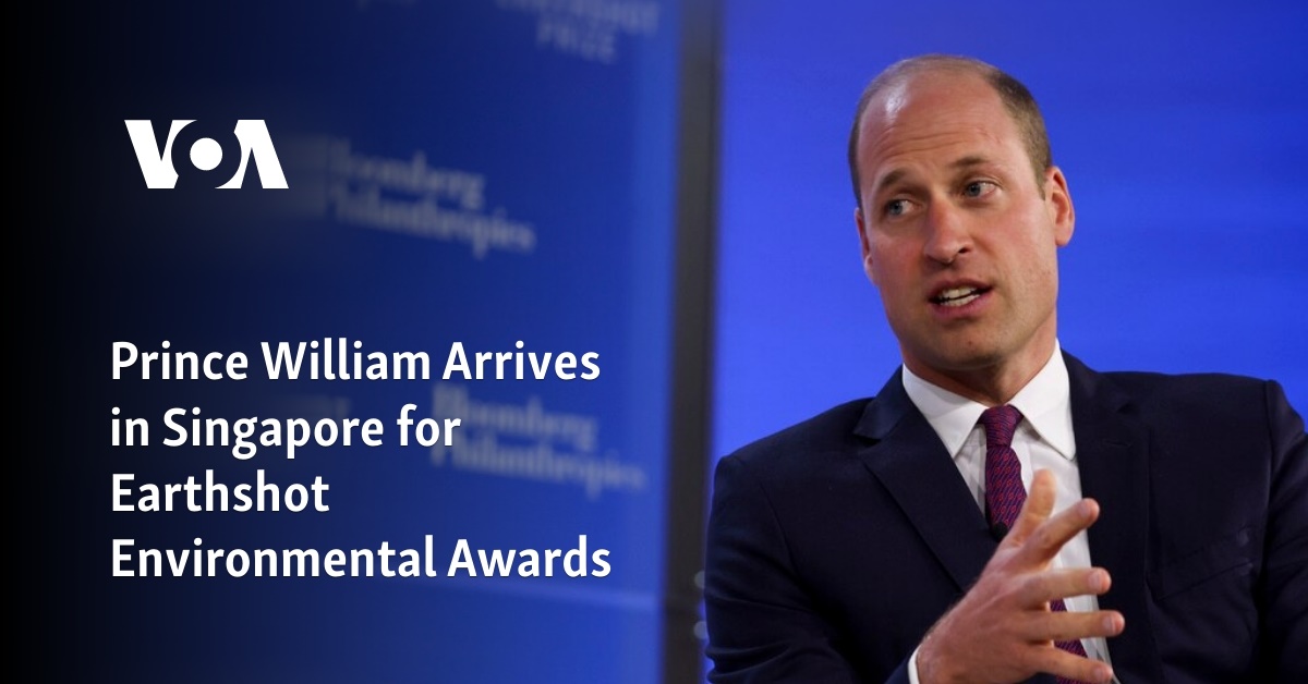 Prince William Arrives in Singapore for Earthshot Environmental Awards
