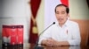 Presiden Jokowi dalam telekonferensi pers di Istana Negara, Jakarta, Senin (28/6) mengatakan pemerintah segera melakukan vaksinasi COVID-19 kepada anak usia 12-17 tahun (Foto: Courtesy/Biro Setpres).
