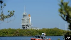 Space shuttle Discovery on launch pad at Kennedy Space Center, 22 Feb 2011