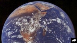 View of the Earth as seen by the Apollo 17 crew traveling toward the moon. Only three percent of the Earth's water is fresh and only one-third of one percent of that is in the accessible liquid form that has sustained civilizations throughout history. (NA