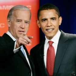 미국 민주당 대선 후보 시절의 바락 오바마 대통령과 조 바이든 대통령.