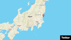 Gempa 4.5 SR dengan Intensitas Shindo 3 terjadi di lepas pantai prefektur Ibaraki pada kedalaman 50 kilometer, 29 September 2021 jam 12:27 waktu setempat. (Twitter/@RapidQuakeAlert)