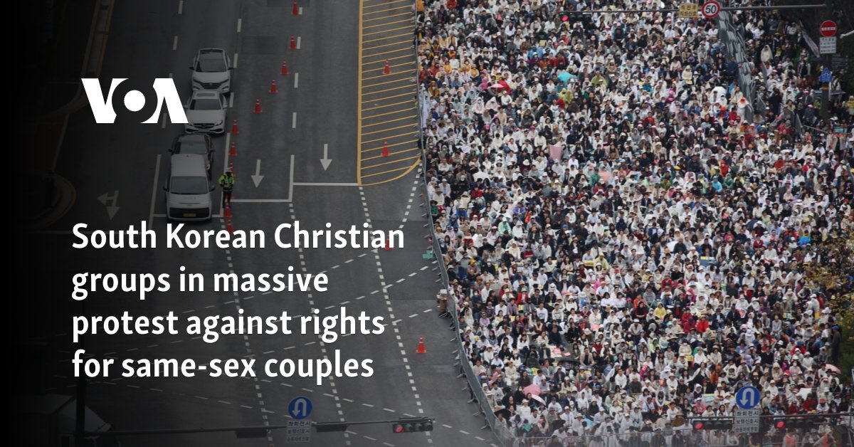 South Korean Christian groups in massive protest against rights for same-sex couples 