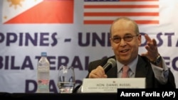 FILE - U.S. Assistant Secretary of State Daniel Russel during the Philippines-United States Bilateral Strategic Dialogue in Manila, Philippines Wednesday, Jan. 21, 2015.