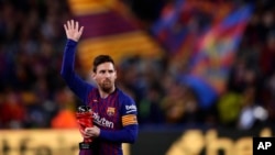 Messi a shekarar 2019 lokacin suna shirin karawa da Atletico Madrid