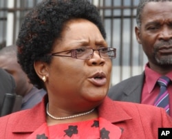 FILE - Joice Mujuru's political future is uncertain after her ouster this week as Zimbabwe's vice president.