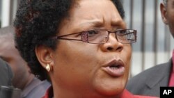 FILE - Zimbabwe's ousted vice president, Joice Mujuru, Feb. 6, 2012.