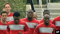 US Soccer team members training in Princeton, New Jersey