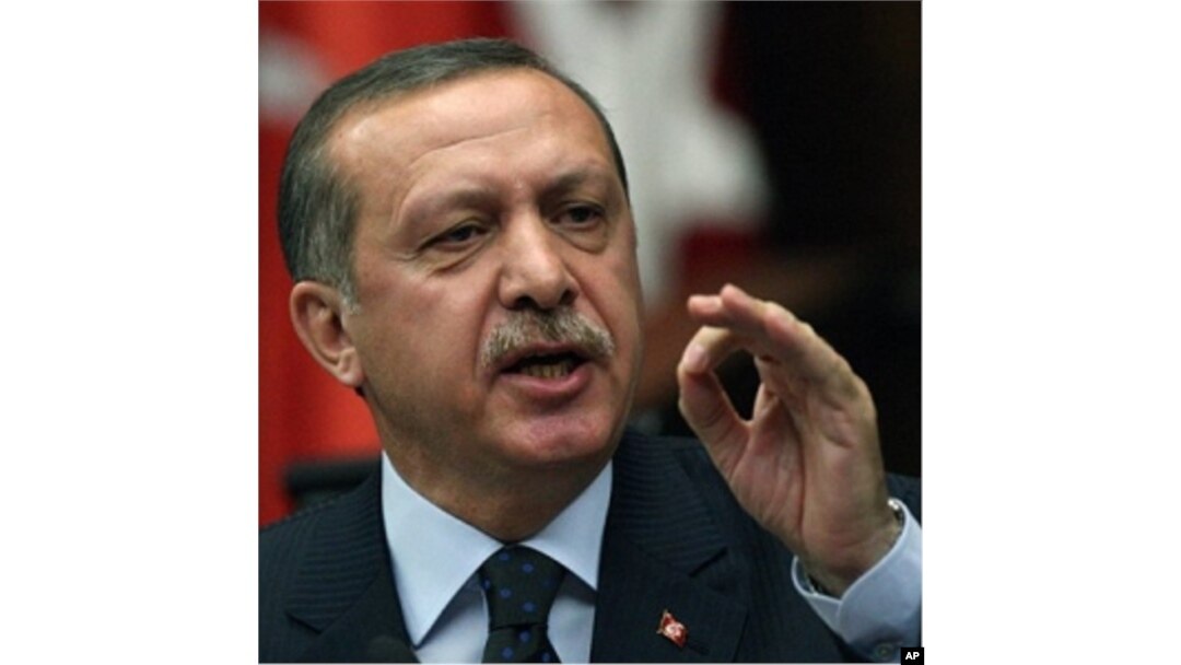 Turkish PM Recep Tayyip Erdogan addresses his lawmakers at the parliament in Ankara, June 1, 2010, a day after Israeli naval commandos stormed a flotilla of ships carrying aid and hundreds of international peace activists to the blockaded Gaza Strip on Mo
