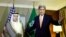 U.S. Secretary of State John Kerry (R) gestures next to Saudi Foreign Minister Adel al-Jubeir during a meeting on Syria in Geneva, Switzerland, May 2, 2016. 