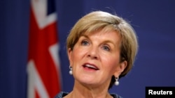 FILE - Australian Foreign Minister Julie Bishop. 