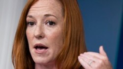 Sekrete de Pres Jen Psaki pran la pawol pandan yono rakont ak la pres nan Mezon Blanch la 23 Sept. 2021.