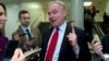 Sen. Tim Kaine D-Va., speaks to reporters, as the Senate takes up a House-passed bill that would pay for President Donald Trump's border wall and avert a partial government shutdown, in Washington, Friday, Dec. 21, 2018.