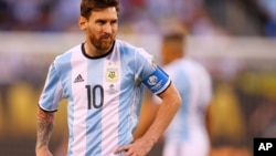 Leonel Messi lors du quart de finale perdu en coupe du monde face à la France, Russie, le 6 juin 2018