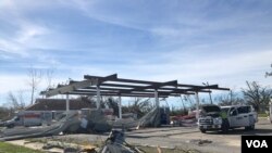 Vista de la destrucción que dejó el huracán Michael en Panama City, Florida. Octubre 12, 2018.
