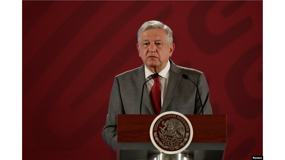 FILE - Mexico's President Andres Manuel Lopez Obrador attends a news conference at the National Palace in Mexico City, Mexico, May 31, 2019.
