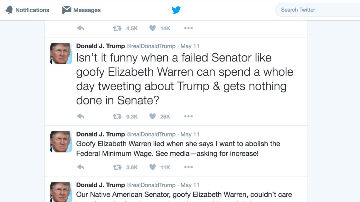 Warren Adopts Trump Tactics in Twitter Fight