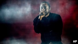 Kendrick Lamar performs at Coachella Music & Arts Festival at the Empire Polo Club in Indio, Calif. April 16, 2017. 