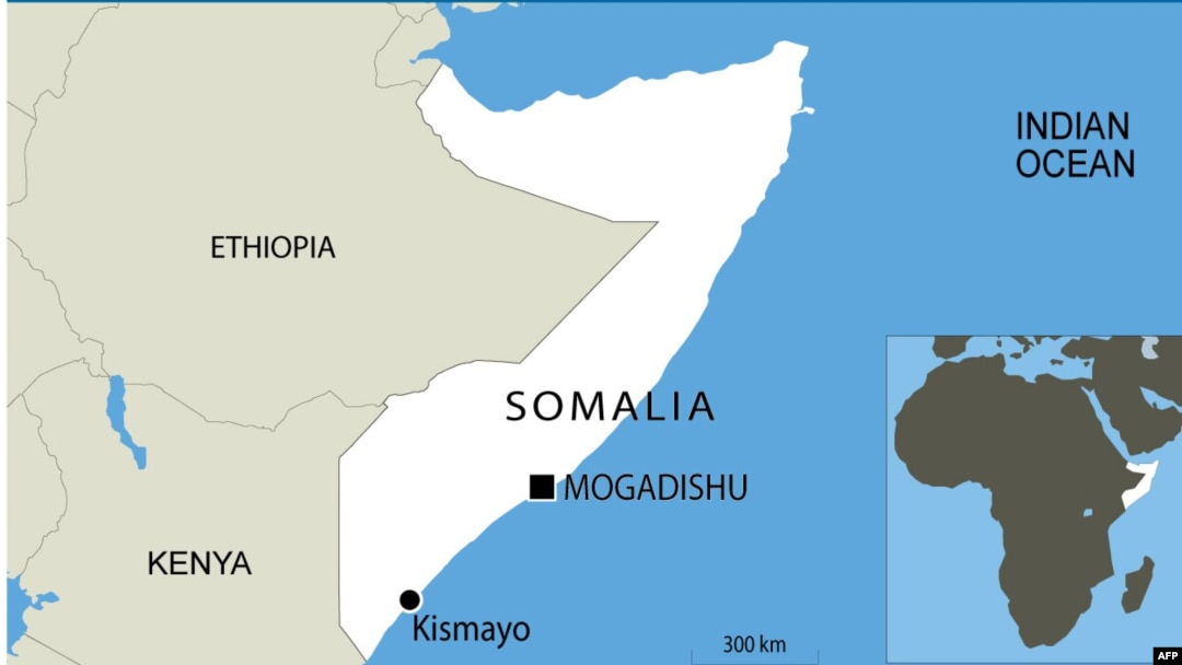 A map of Somalia.