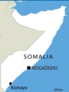 A map of Somalia showing the location of Kismayo.