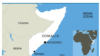 A map of Somalia showing the location of Kismayo.