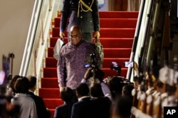 President of Congo Felix Tshisekedi arrives at the Beijing Capital International Airport in Beijing on Sept. 1, 2024.