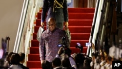 President of Congo Felix Tshisekedi arrives at the Beijing Capital International Airport in Beijing, Sunday, Sept. 1, 2024.