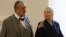 Czech Republic's Foreign Minister Karel Schwarzenberg, left, and US Secretary of State Hillary Rodham Clinton, right, arrive for their press conference in Prague, Czech Republic, Dec. 3, 2012. 