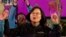 Tsai Ing-wen, Taiwan's president and the 2020 presidential election candidate for the Democratic Progressive Party (DPP), chants slogans during an election campaign rally in northern Taiwan's Hsinchu province, Jan. 8, 2020.