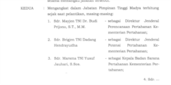 Keputusan Presiden (Keppres) Nomor 166 Tahun 2020. (Foto: Screen shot/Sasmito Madrim)