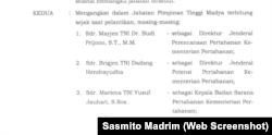 Keputusan Presiden (Keppres) Nomor 166 Tahun 2020. (Foto: Screen shot/Sasmito Madrim)