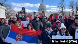 Protest podrške studentima u Vašingtonu, 1. februar 2025. (VOA/Milan Nešić)