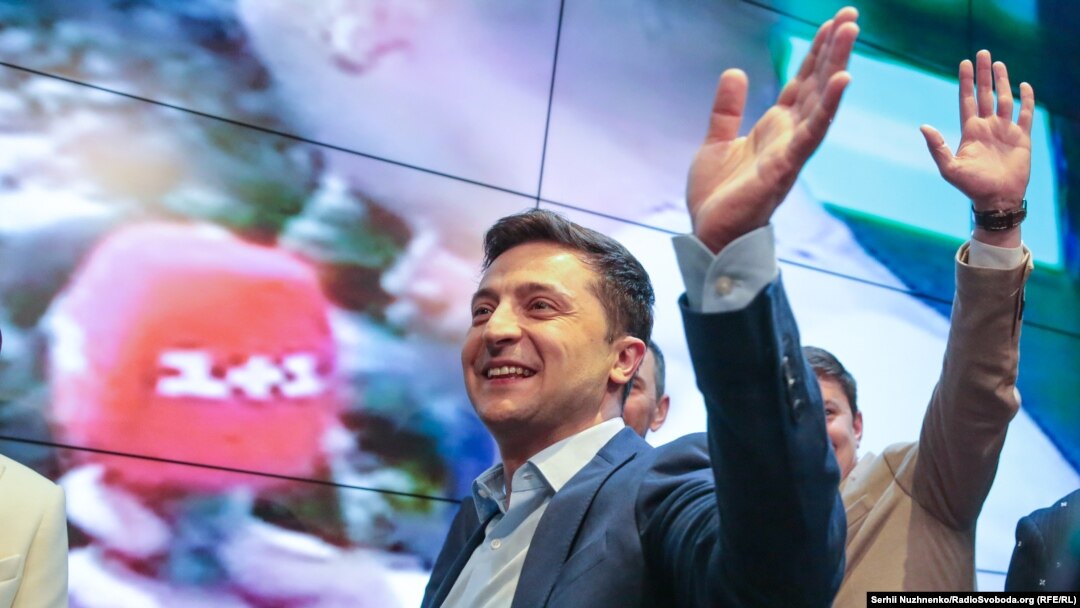 Владимир Зеленский в штабе своей президентской кампании. 21 апреля 2019. 