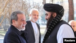 Iranian Foreign Minister Abbas Araghchi meets with Taliban's Minister of Foreign Affairs Amir Khan Muttaqi in Kabul, Jan. 26, 2025. (Iranian Ministry of Foreign Affairs/West Asia News Agency/Handout via Reuters) 