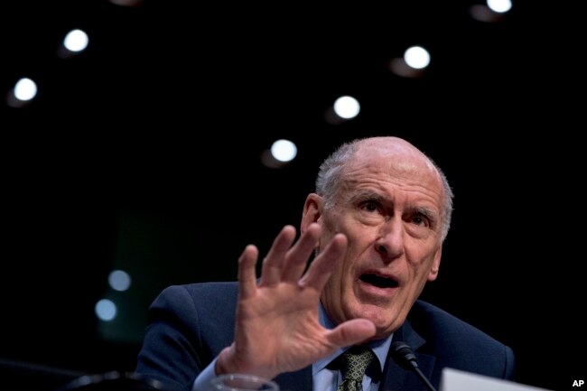 FILE - Director of National Intelligence Dan Coats speaks at a Senate panel hearing on worldwide threats, in Washington, Feb 13, 2018. (AP Photo/Andrew Harnik)