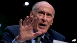 Director of National Intelligence Dan Coats speaks at a Senate panel hearing on worldwide threats, in Washington, Feb 13, 2018. (AP Photo/Andrew Harnik)