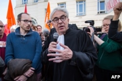 Lawyer William Bourdon, founder of watchdog NGO Sherpa, has also been a factor in cases involving French whistle-blowers. He is pictured speaking outside the Luxembourg Court of Appeal, March 15, 2017, after the court gave reduced sentences to two "Luxleaks" whistle-blowers convicted of leaking thousands of documents that revealed tax breaks for multinational firms.
