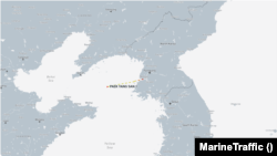 중국 룽커우항을 출항해 북한 남포항으로 복귀 중인 백양산1호의 모습. 자료=MarineTraffic