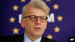 FILE - Ambassador Hansjoerg Haber, Dec. 22, 2009. The top EU ambassador to Turkey has resigned less than a year after beginning the job.