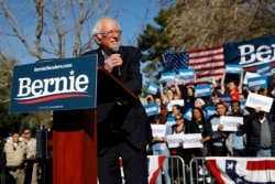 FILE - Democratic presidential candidate Sen. Bernie Sanders, I-Vt., speaks during a campaign event at the University of Nevada, Las Vegas, Feb. 18, 2020.