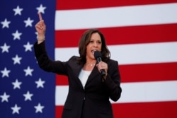 FILE - Senator Kamala Harris holds her first organizing event as she campaigned in the 2020 Democratic presidential nomination race, in Los Angeles, California, May 19, 2019.