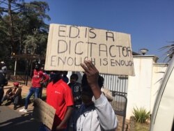 Protesters in South Africa denouncing Zanu PF (Photo: Benedict Nhlapho)