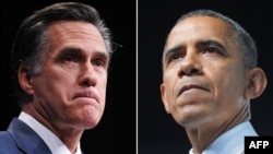 This combination of file pictures shows Republican presidential candidate Mitt Romney (L) and US President Barack Obama (R) 