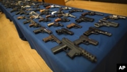 Confiscated illegally trafficked weapons. (file) 