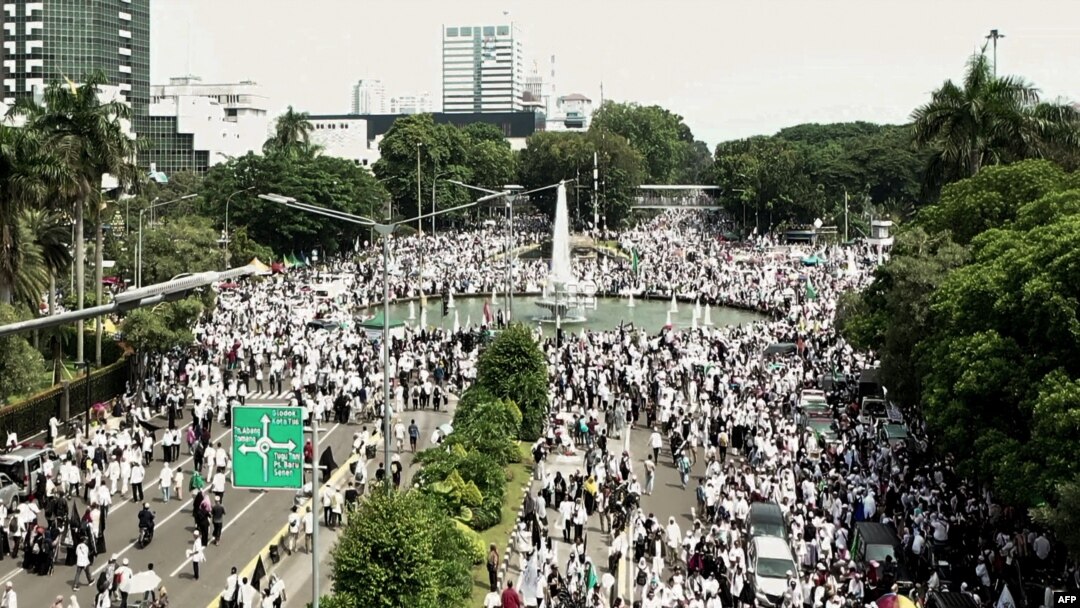 Aksi reuni gerakan 212 di Jakarta, 2 Desember 2018. (Foto: AFP)