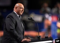 Sajid Tarar, founder of American Muslims for Trump, delivers the benediction at the conclusion of the second day of the Republican National Convention in Cleveland, July 19, 2016.