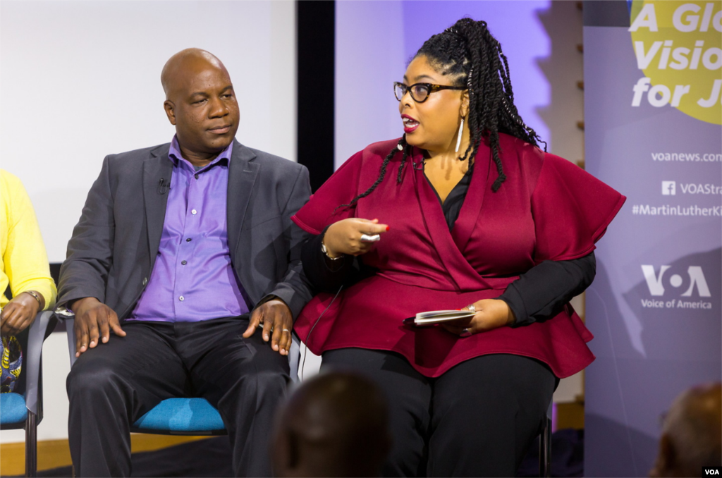 Dr. Sherri Williams (right) is an Associate Professor at American University School of Communication. She is an award winning journalist and media researcher whose work focuses on how marginalized groups, especially women of color, are portrayed in the media.