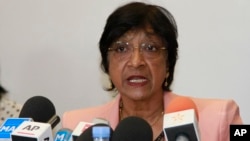 Navi Pillay, alta comisionada para los Derechos Humanos de la ONU se despidió del Consejo de Derechos Humanos.