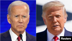 Joe Biden, umukandida w'Abademocrate na Donald Trump, umukandida w'Abarepubulikani