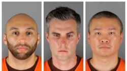 FILE - This combination of photos provided by the Hennepin County Sheriff's Office in Minnesota on June 3, 2020, shows from left, former Minneapolis police Officers J. Alexander Kueng, Thomas Lane and Tou Thao.